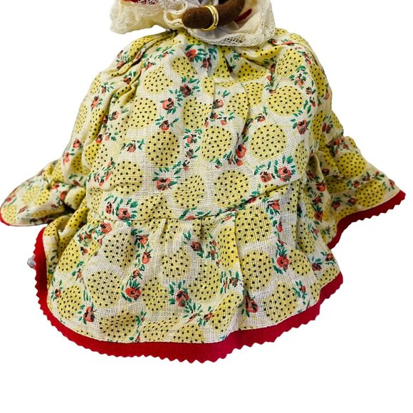 Vintage Handmade Cloth 2 Dolls In One Reversible Dress 9" Collectible Decor Toy - Picture 5 of 16